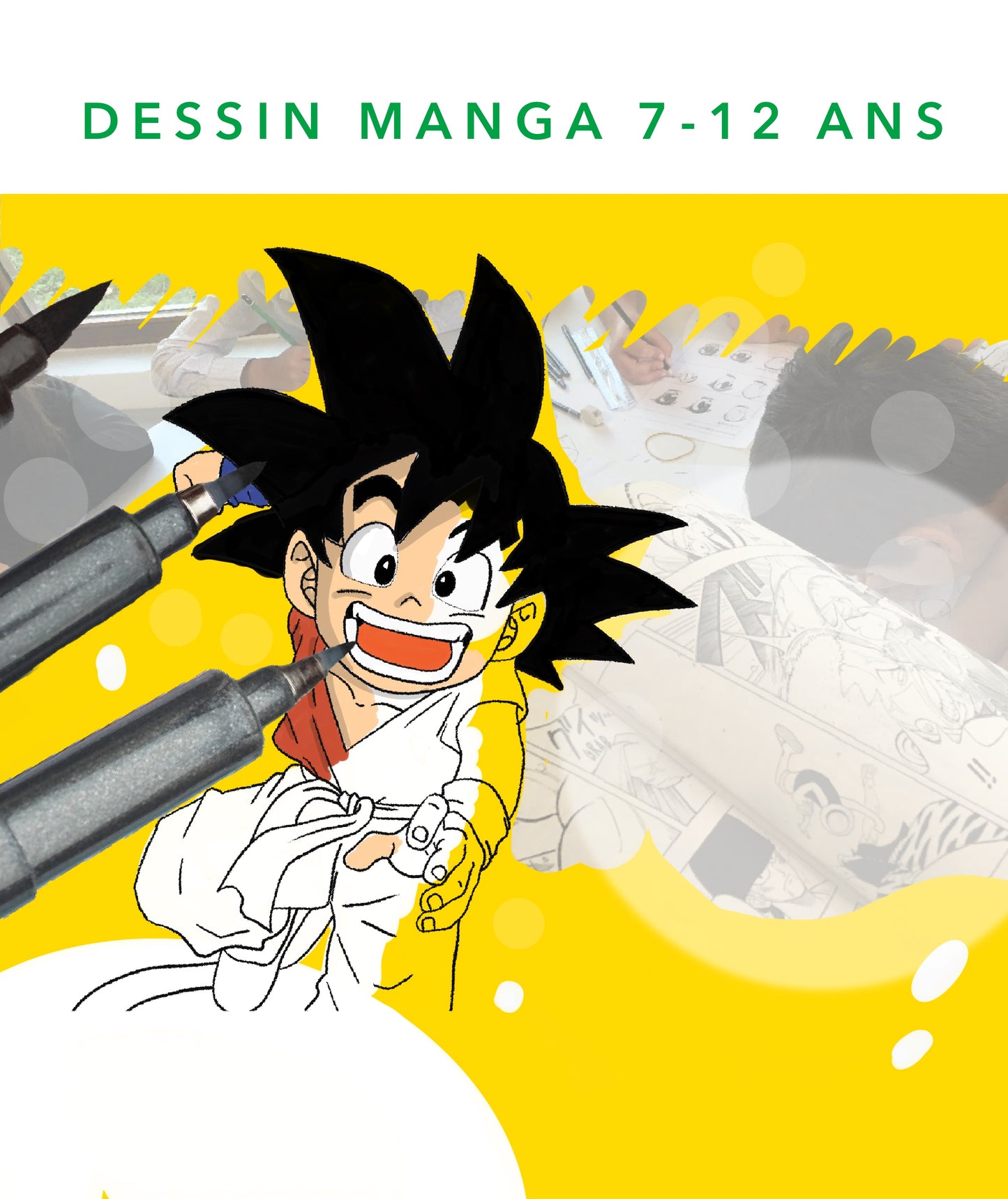 Stage Dessin Manga 7-12 ans du 17 au 21 août de 14 à 17h