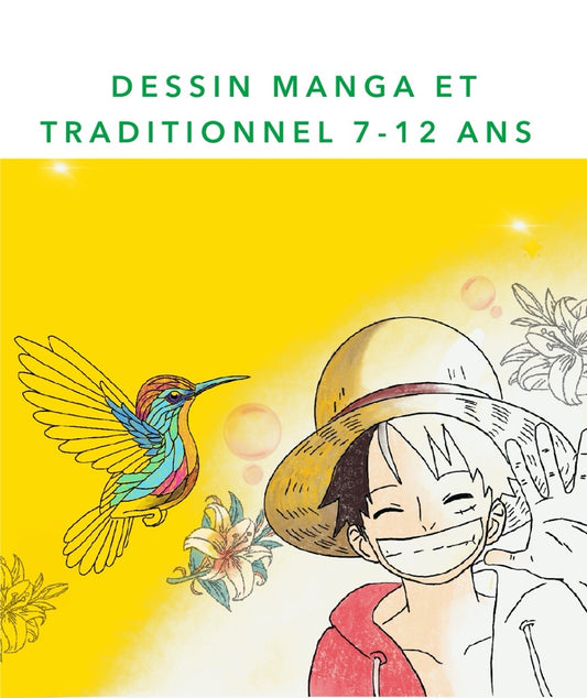 Stage Dessin Manga et Traditionnel 7-12 ans du 6 au 10 juillet de 9 à 12h